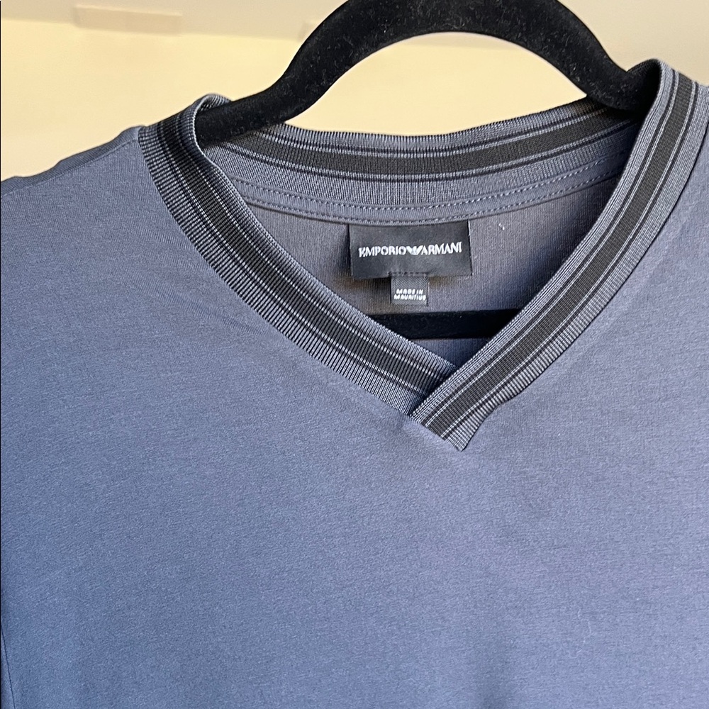 Emporio Armani Charcoal V-Neck Tee